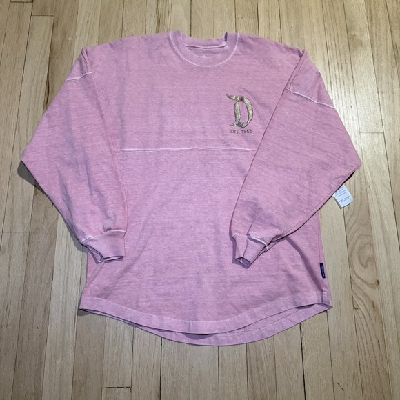 Disneyland Resort Spirit Jersey Shirt Adults Size XS Pink Gold Classic Logo